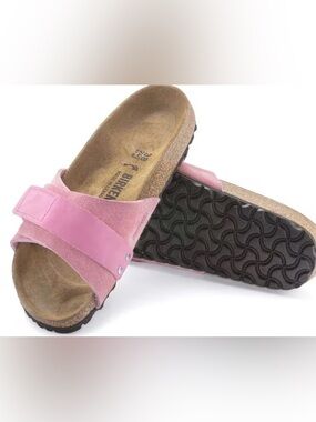 NWT Birkenstock Oita Women Candy Pink Suede Slide Sandals size 42